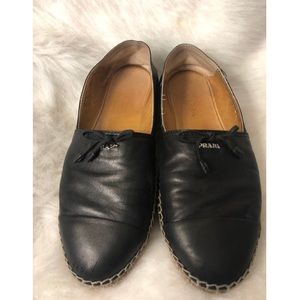 ⬛️Authentic Prada Black Leather Espadrilles⬛️